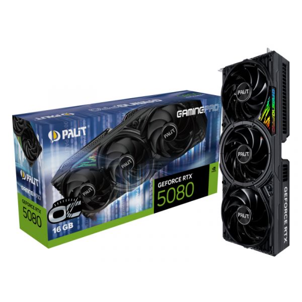 Palit Videókártya NVIDIA RTX 5080 GamingPro OC 16GB (NE75080S19T2-GB2031A)